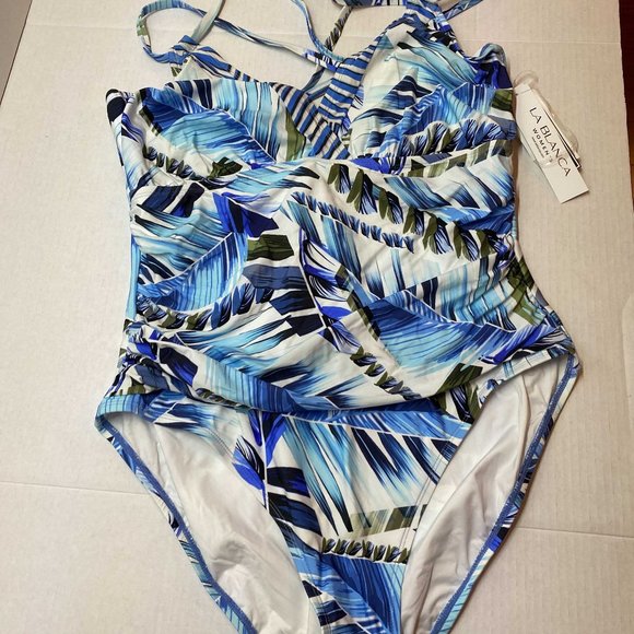 NWT La Blanca Two Cool Printed One Piece Plus Size Swimsuit - Picture 3 of 6